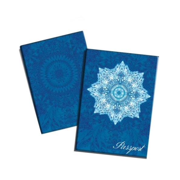 Обложка д/паспорта "Голубой узор" ПВХ