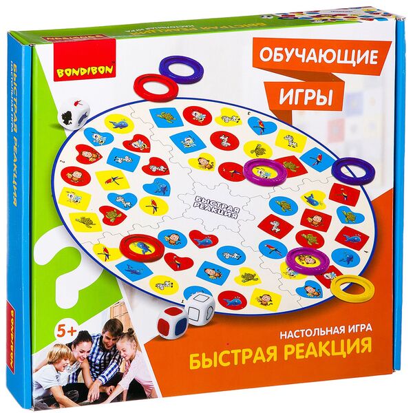 Обучающие игры Bondibon «БЫСТРАЯ РЕАКЦИЯ», BOX 32х5x29.5 см