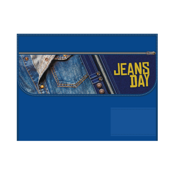 Папка для труда А4 на липучке, папка-пенал раскл. "Jeans Day_1"