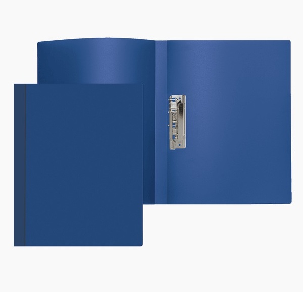 Папка с боковым прижимом "Attomex" A4, 500 мкм, фактура "песок" непрозрачная синяя
