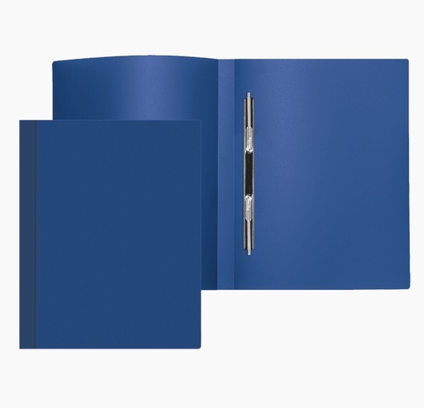Папка с пружинным скоросшивателем "Attomex" A4, 500 мкм, фактура "песок" непрозрачная синяя