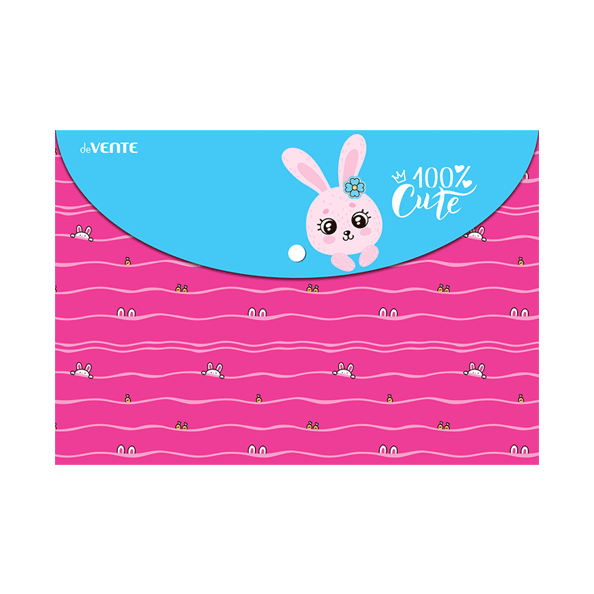Папка-конверт на кн. А5 "deVENTE. 100% Cute. Rabbit" 150 мкм, непрозрачная с рисунк