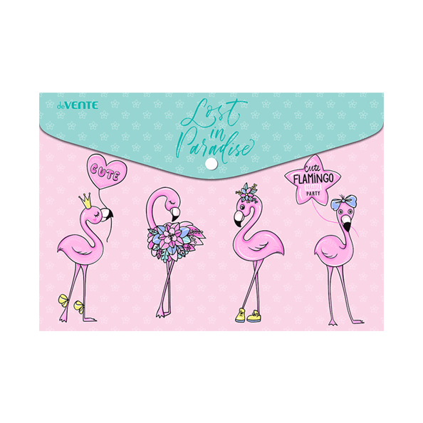 Папка-конверт на кн. А5 "deVENTE. Cute Flamingo" 150 мкм, непрозрачная с рисунком