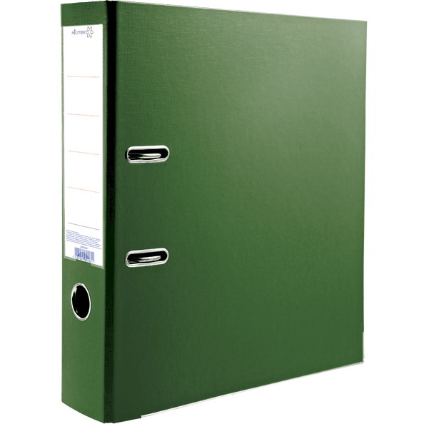 Папка-регистратор 75 мм "Attomex" PP разобранная, металлическая окантовка, зеленая