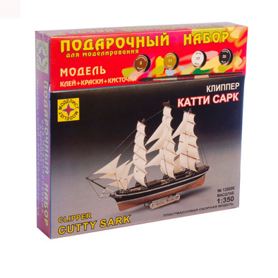 Сборная модель корабль клипер "Катти Сарк" (1:350) + краски