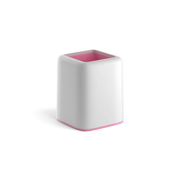 Подставка пластиковая для пишущих принадлежностей ErichKrause® Forte, Pastel, белый с розовой вставк