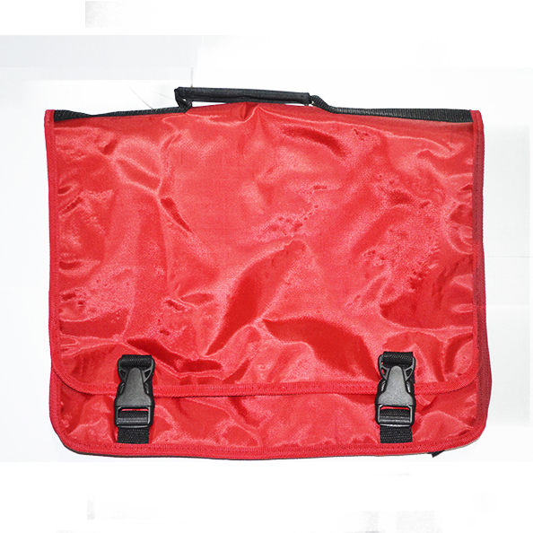 Портфель "Презентер" ,ткань,  красный с черным, 2 отделения, 2 пластиковых замка 