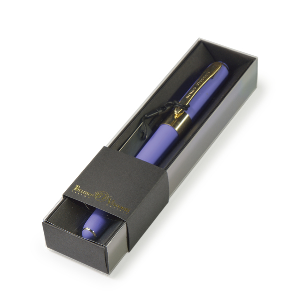 Ручка "MONACO" в футляре шарик. 0.5 мм, СИНЯЯ (лиловый корпус, черная коробка)