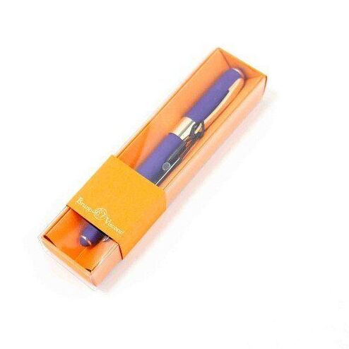 Ручка "MONACO" в футляре шарик. 0.5 мм, СИНЯЯ (сине-фиолетовый корпус, оранжевая коробка)