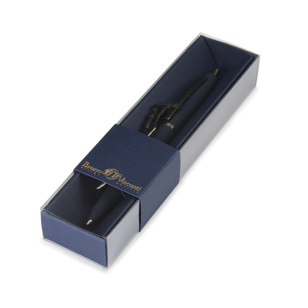 Ручка "SAN REMO" в футляре шарик. автомат. 0.1 ММ, СИНЯЯ (темно-синий корпус, синяя коробка)