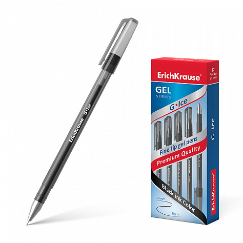Ручка гелевая 0,5 мм "G-ICE" черная