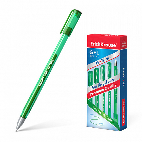 Ручка гелевая 0,5 мм G-Tone зелёная