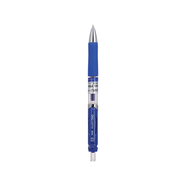 Ручка гелевая автомат "Deli"  0,5 мм Синие чернила, резиновая манжета прозрачный