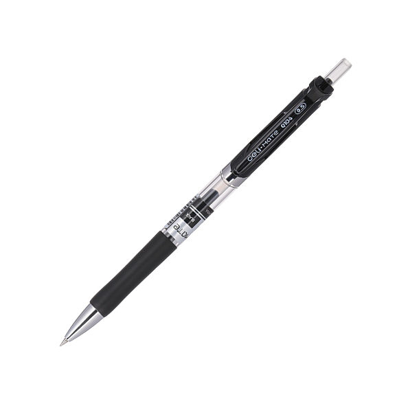 Ручка гелевая автомат. 0,5 мм Deli ЧЁРНАЯ, резиновая манжета прозрачный