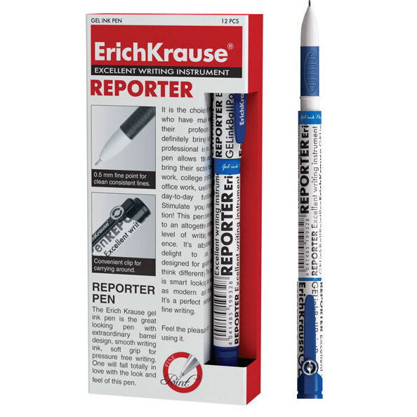 Ручка гелевая Reporter синяя