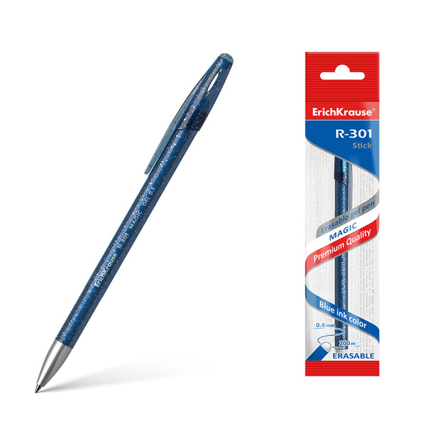 Ручка гелевая сo стираемыми чернилами ErichKrause® R-301 Magic Gel 0.5 синий (в пакете)