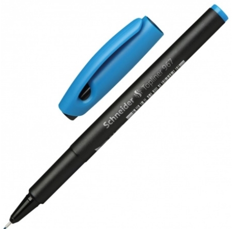 Ручка капиллярная 0,4 мм Schneider Topliner 967, голубой
