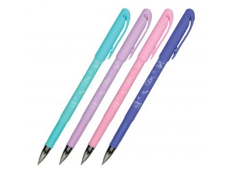 Ручка со стираемыми чернилами "DeleteWrite Art. Единороги" 0,5 мм СИНЯЯ (4 цвета корпуса) 