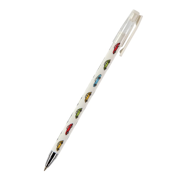 Ручка шариковая 0,5 мм "HappyWrite. Разноцветные автомобили" СИНЯЯ 