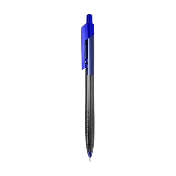 Ручка шариковая автомат 0,7 мм Deli Arrow, СИНЯЯ, прозрачный/синий 