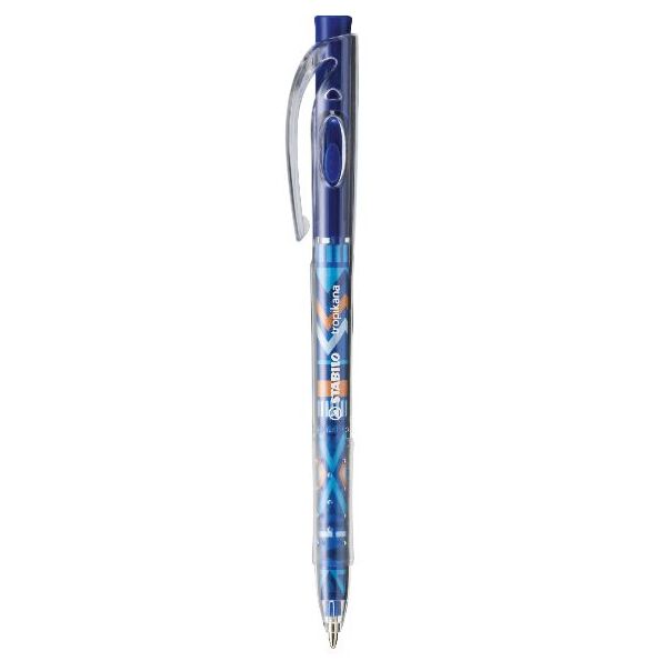 Ручка шариковая 0,5 мм Stabilo Tropikana, СИНЯЯ автомат. 