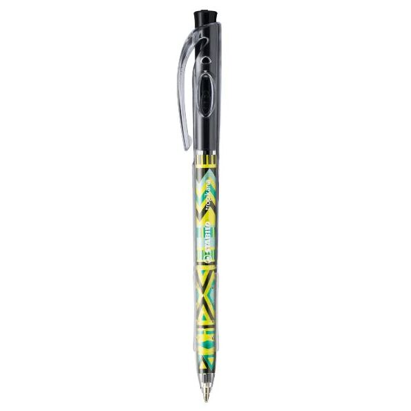 Ручка шариковая 0,5 мм "Stabilo Tropikana" автомат черная