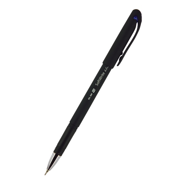 Ручка шариковая 0,5 мм "SoftWrite.BLACK" чернила на масляной основе, СИНЯЯ