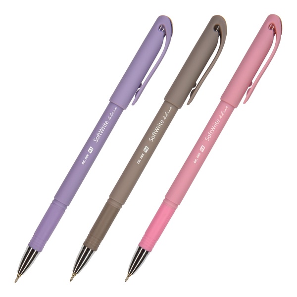 Ручка шариковая 0,5 мм "SoftWrite.RIO" чернила на масляной основе, СИНЯЯ (3 цвета корпуса)