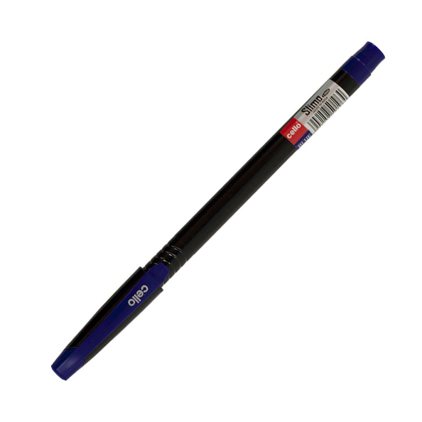 Ручка шариковая 0,7 мм Cello SLIMO,СИНЯЯ, черный/синий корпус, 