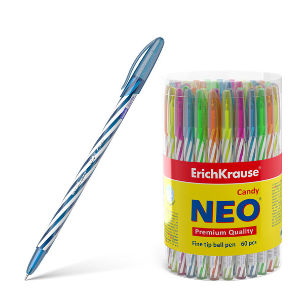Ручка шариковая 0,7 мм ErichKrause® Neo® Candy, цвет чернил синий 