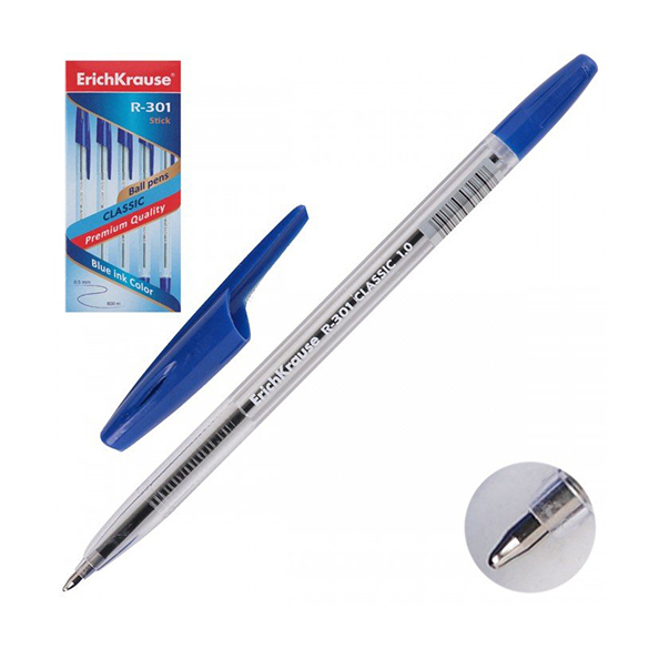 Ручка шариковая R-301 CLASSIC 1.0 Stick синяя (22029)