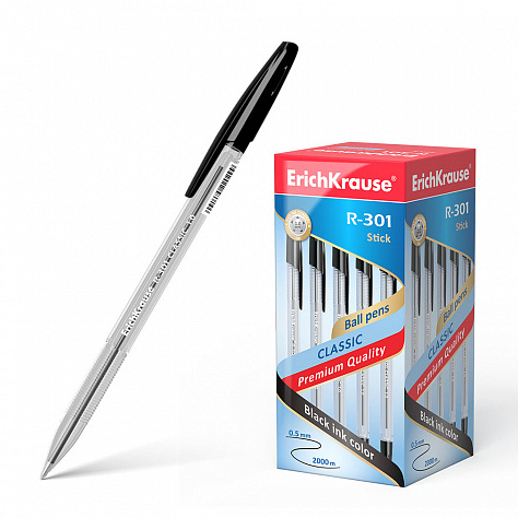 Ручка шариковая R-301 CLASSIC 1.0 Stick чёрная (22030)