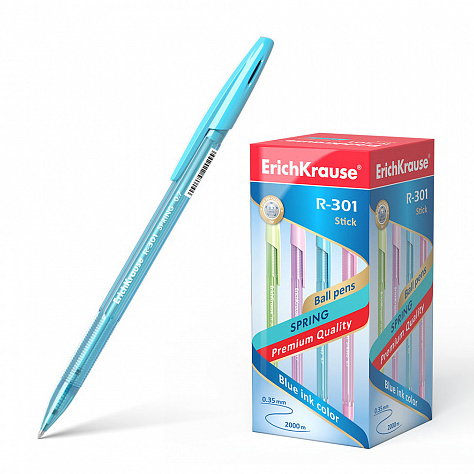 Ручка шариковая 0,7 мм ErichKrause R-301 Spring Stick цвет чернил синий