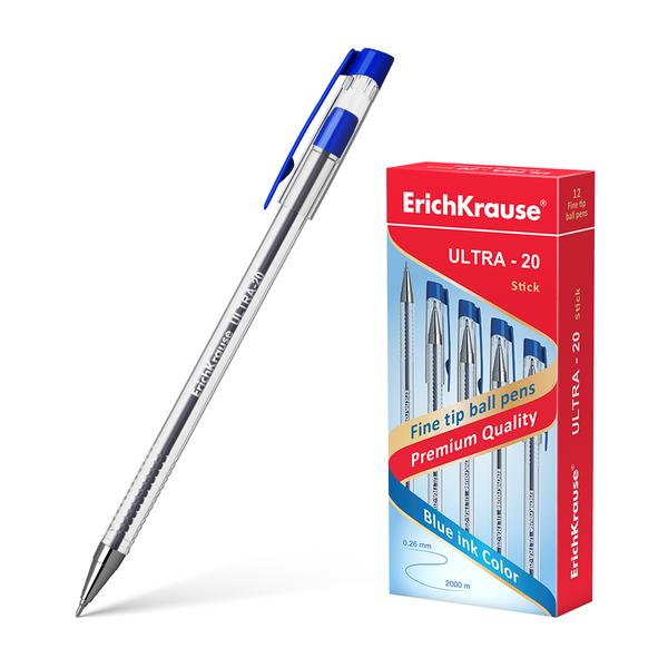 Ручка шариковая ErichKrause ULTRA L-20 синяя