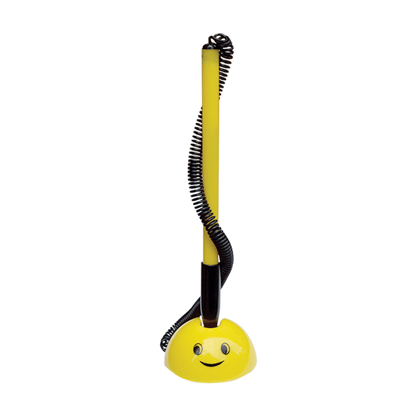 Ручка шариковая на самокл. подставке 0,5 мм Attomex Smile, СИНЯЯ, с пластиковым шнуром