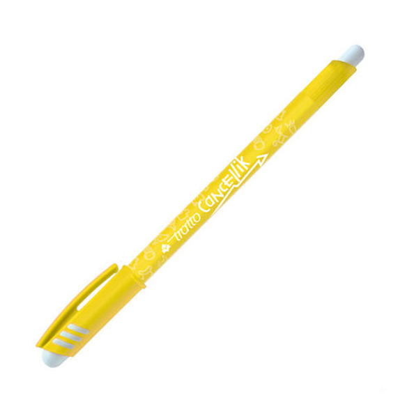 Ручка шариковая TRATTO CANCELLIK, стираемая, желтая