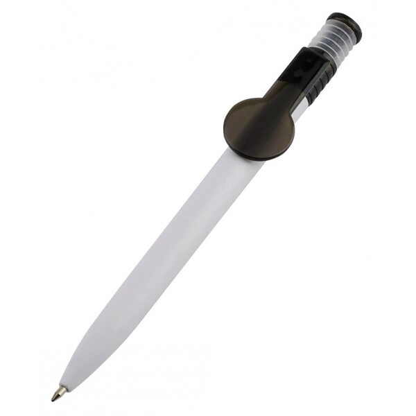 Ручка-логотип 2757 "Имидж", пластик,белый+черный, автомат 