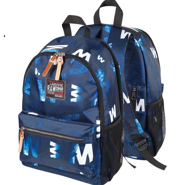 Рюкзак подростковый "deVENTE. Alphabet" 40x29x13 см, черный с тёмно-синим