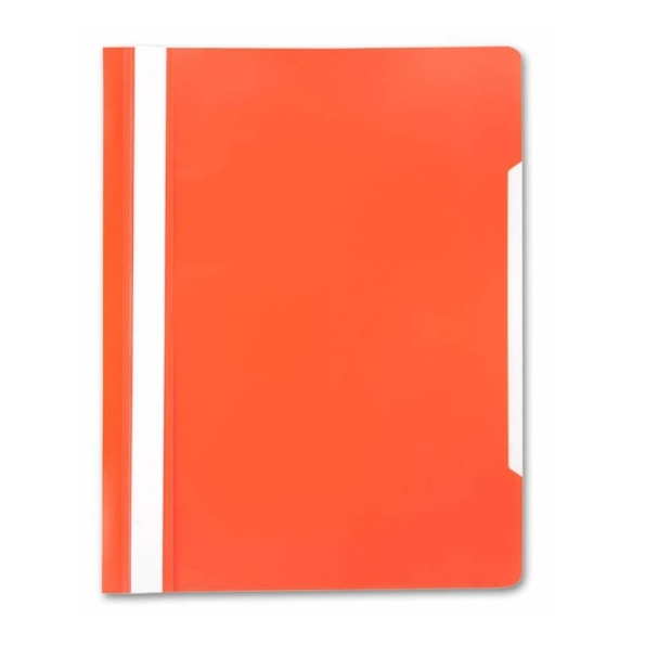 Скоросшиватель А4 с верх. прозр. листом, оранжевый