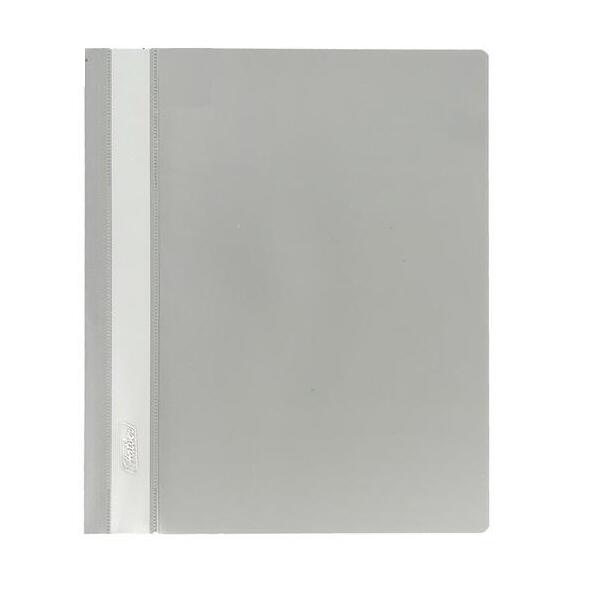 Скоросшиватель А5 Hatber 140/180мкм серый, прозрачный верх