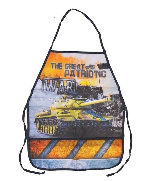 Фартук для труда 39*49 "Battle Tank" с карманом, печать на ткани