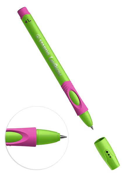 Ручка шариковая 0,5 мм "Stabilo Left Right" для левшей зеленый/малиновый корпус 