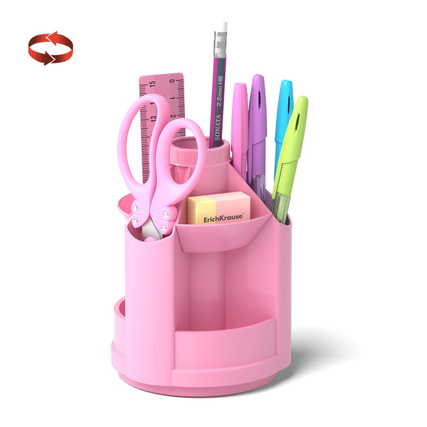 Набор настольный вращающийся ErichKrause® Mini Desk, Pastel, розовый