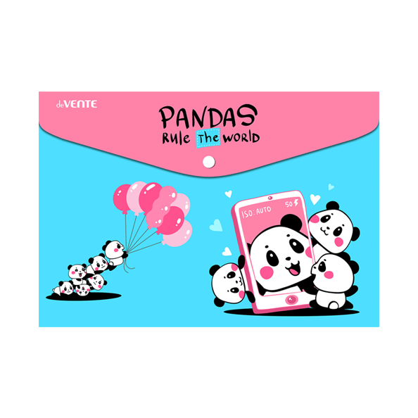Папка-конверт на кн. А5 "deVENTE. Pandas rule the world" 150 мкм, непрозрачная с рисунком