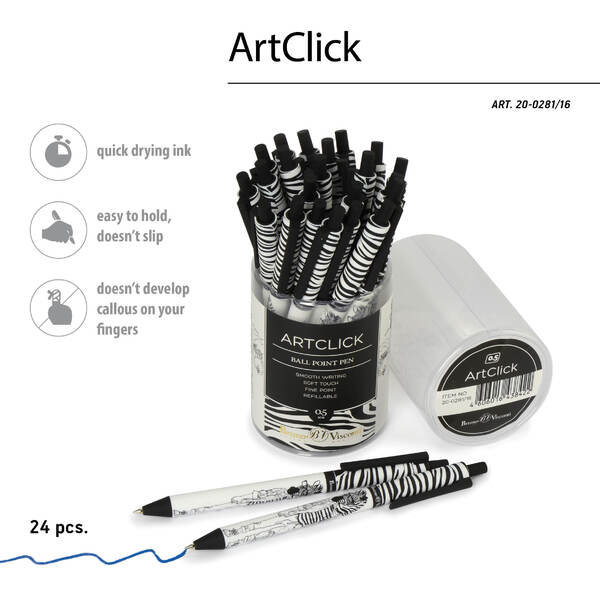 Ручка шариковая 0,5 мм "ArtClick.Человекозебра" СИНЯЯ