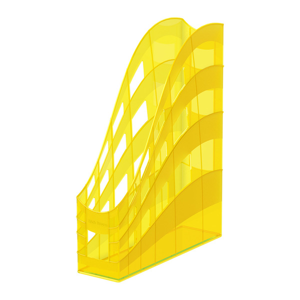 Лоток вертикальный ErichKrause® S-Wing Neon 75 мм желтый