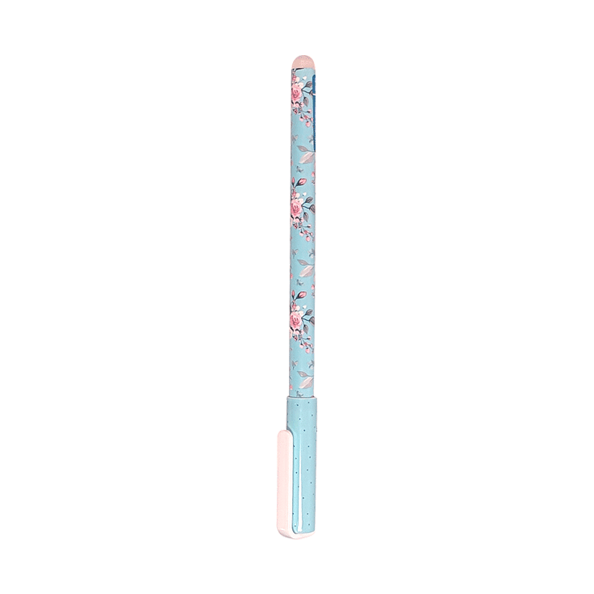 Ручка гелевая 0,5 мм стираемая "deVENTE. Flora" 2 дизайна корпуса ассорти, с ластиком синяя