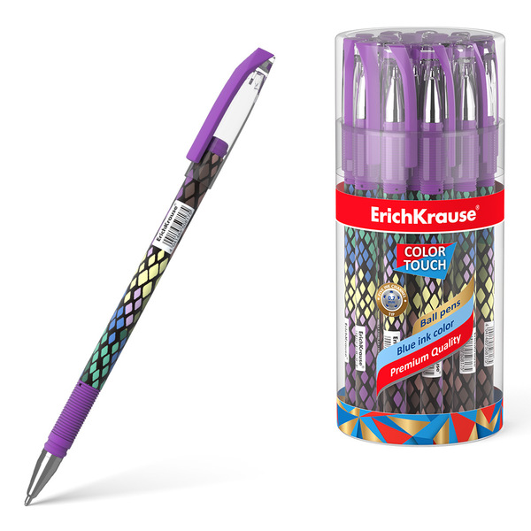 Ручка шариковая ErichKrause® ColorTouch® Purple Python, цвет чернил синий