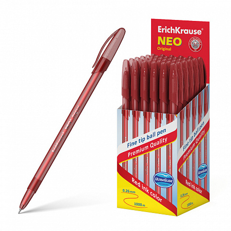Ручка шариковая ErichKrause® Neo® Original, цвет чернил красный
