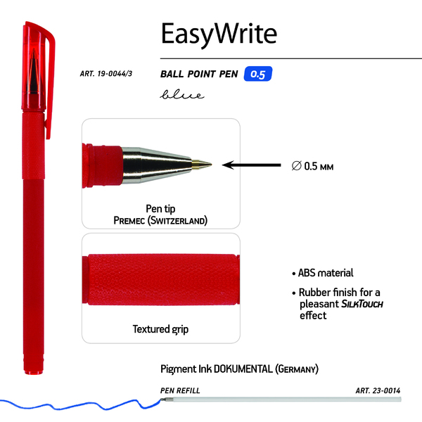 Ручка шариковая 0,5 мм "EasyWrite.JOY. Красный корпус" цв.чернил синий ПОД ПЕРСОНАЛИЗАЦИЮ